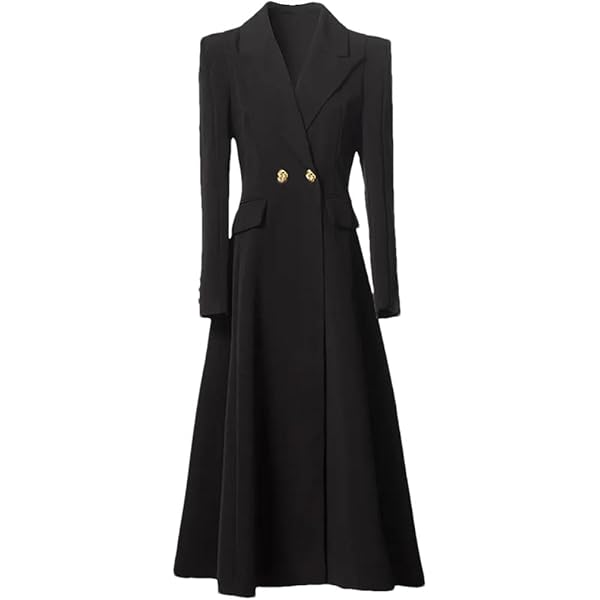 Amazon.com: HGps8w Women Vintage Velvet Trench Coat Double