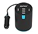 SHARKK 5 Port USB High Speed Car Charger Cupholder Universal 5 Port High Capacity Smartport USB Outlet With Retractable Power Plug. Perfect Travel Plug