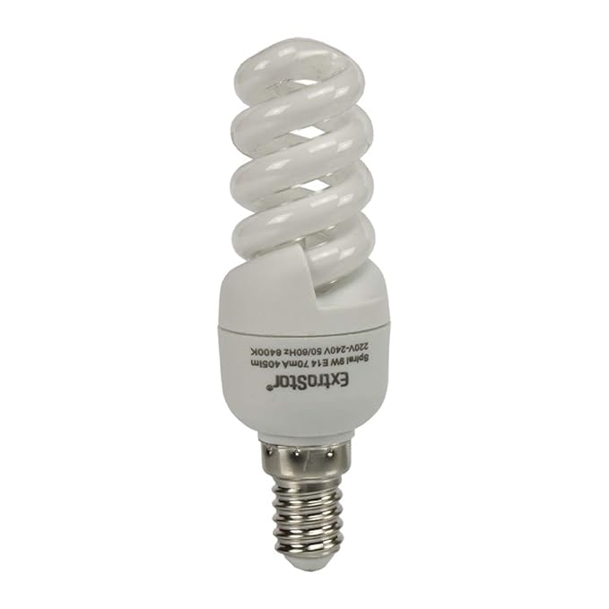 5X Energiesparlampen E14 ExtraStar 9W (=41W) Leuchtmittel Spirale Sparlampe 6400K Kaltweiss FE785 (9 Watt)