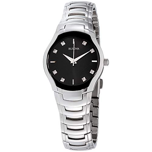 Bulova Women's 96P146 Diamond-Dial Watch in Silver Tone