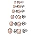 Kesaplan Womens Pure Natural Pearl Stud Earrings Round Ball Jewelry Set of 6 Pairs (3mm-8mm）
