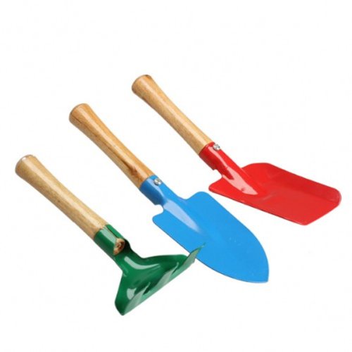 Dealglad 3pcs Mini Garden Plant Tools Sets Wooden Handle Shovel Rake Spade Kids Children Gardening Bonsai Tools Beach Toy - Thumbnail 6