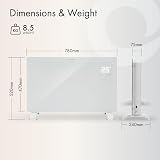 Devola 2500W Wifi Smart Electric Glass Panel Heater White view 7