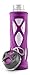 ZULU Atlas Glass Water Bottle with Silicone Sleeve, 20 oz, Purple
