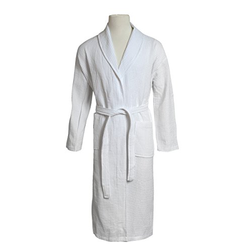 STAR Lightweight Unisex Waffle Weave Spa Robe Bathrobe 100 Cotton