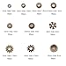 PH PandaHall 500pcs 10 Style Tibetan Alloy Antique Bronze Spacer Beads Gear Bicone Flower Metal Spacers for Bracelet Necklace Jewelry Making