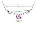 Fashion White Rhodium Plated Heart Pink Synthetic Stone Angel Wings Pendant with Free 18