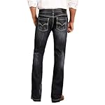 Men’s Relaxed Fit Reflex Pistol Straight Leg Mid Wash Western Jeans www.denim.fit