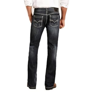 Men’s Relaxed Fit Reflex Pistol Straight Leg Mid Wash Western Jeans www.denim.fit
