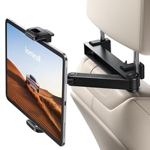 【安定性向上・収納可能アーム】 Lamicall 車 タブレット ホルダー 後部座席 : 伸縮式アーム ヘッドレスト 車載 ホルダー