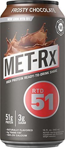 Met-Rx Rtd 51 Protein Shake Ready To Drink And Convenient For Meal Replacement Low Carb Frosty Chocolate 15 Oz 12 Count