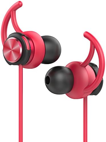 Gvoears gv2 Hot Red Stereo Earphone Sport Running Headphone with Microphone Noise Cancelling [ Running / Gym / Exercise/ Sweatproof ] for iphone 6, 6 Plus, 5 5c 5s 4 and Android (Red)