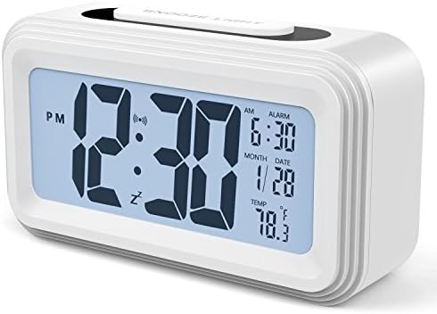 Electronic Digital Battery Operated Alarm Clocks LCD Display with Snooze,Backlit/Backlight,Night Light,Stay-In-Bed Kids Light Alarm Clock,Temperature display for Office Bedrooms Dormitory Travel
