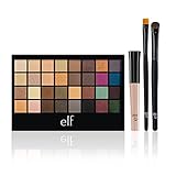 e.l.f. 32 Piece Eyeshadow Palette with 2 Brushes and Eyelid Primer Set