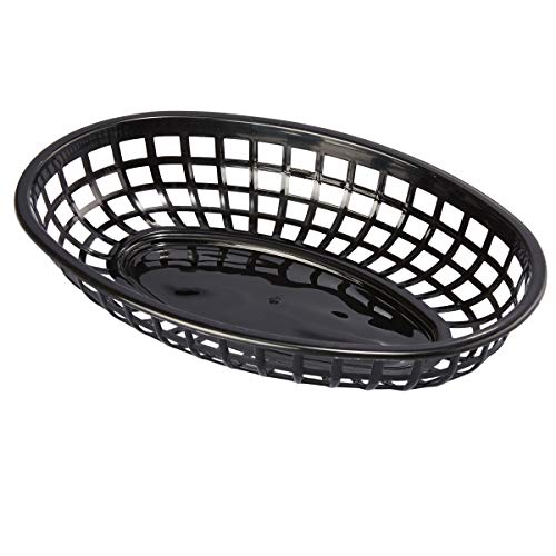Juvale 12-Pack Plastic Oval Baskets for Fast Food Service, Restaurants and Deli, 9 x 6 x 1.5 Inches - Thumbnail 3