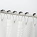 Amazer Black Shower Curtain Hooks, Decorative Rust Proof Acrylic Balls Shower Curtain Hooks, Stainless Steel Shower Hooks for Shower Curtain Bathroom Shower Hooks-Set of 12