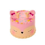 MENGWEI Squishies Jumbo Pink Deer Cake Squishies Slow Rising Stress Reliever Toy Soft Scent for Kids and Adults Gift.