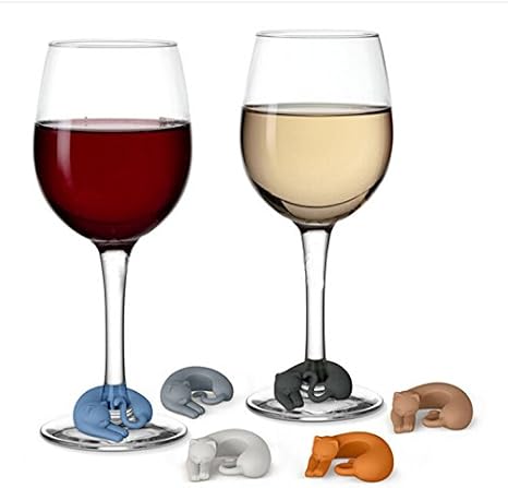 Amazon Yokirin 可愛い猫 グラスマーカー ワイングラス標記 4 3 5 2cm 6個のセット 色ランダム ワイングラス オンライン通販