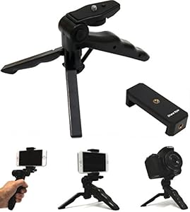 Dhana Style 2way 卓上三脚 スマホホルダー スマホ デジカメ Gopro アクションカム 折り畳み式 スタンド モノポッド 軽量 小型 カメラスタンド ハンドグリップ ホルダー 写真 動画 撮影 ハンディ ミニ三脚 雲台 おすすめ