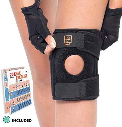 MAXWELLPOWERONE Knee Brace for Relieving Knee Pain & Arthritis Recovery | Premium Quality Neoprene Adjustable Strap | Including Knee Exercises | Rehabilitation Knee Brace for Everyday Use | Unisex