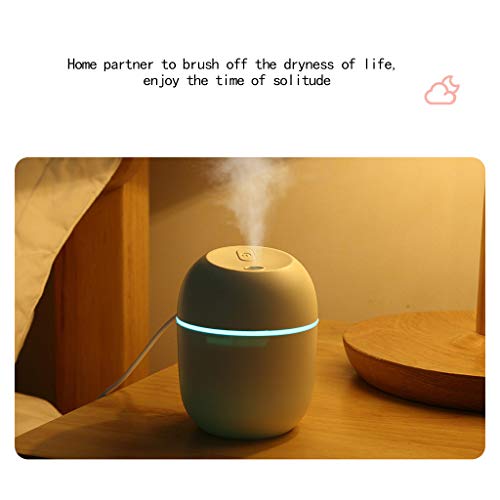 Mini humidifier-Advanced humidifier with 220ml Water Tank, Silent ultrasonic humidifier with Cold Mist, Automatic Shutdown and Long Battery Life (White)