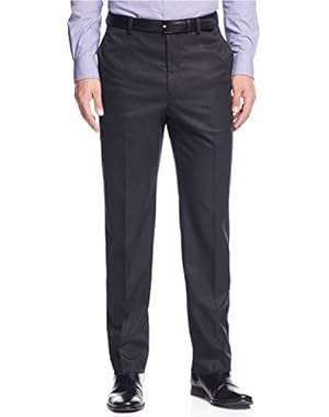 Calvin Klein Slim Fit Charcoal Herringbone Flat Front New Men's Dress Pants