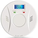Smoke Detector and Carbon Monoxide Alarm Battery Operated with Digital Display, Travel Portable Photoelectric Fire&Co Alarm for Home