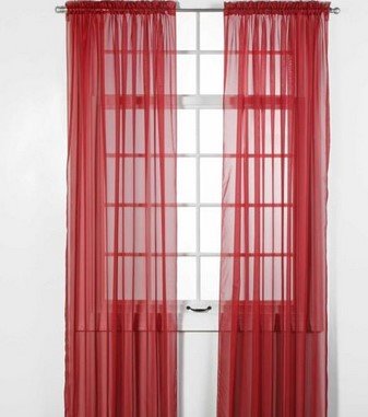 Amazon Com 2pc Solid Sheer Window Drapes Rod Pocket Curtains Set