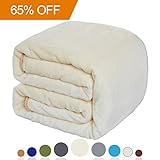 Balichun Luxury Fleece Blanket Super Soft Warm Lightweight Bed Blankets Twin/Queen/King(King,Ivory)