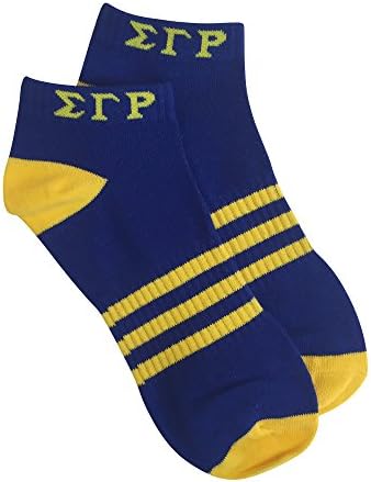 Sigma Gamma Rho G2112 Ankle Socks - Blue w/ Gold Sorority Divine Nine Greek