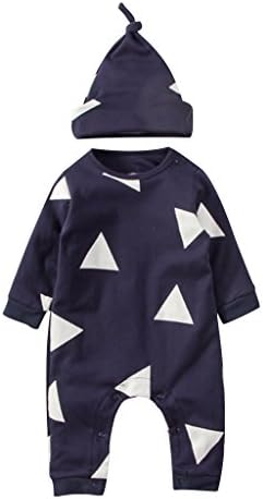 GHO Baby Rompers Newborn Infant Romper Button Long Sleeve Basic Romper Coveralls For Baby Boy Girl,Navy Blue,4-6month
