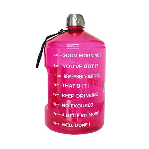 BuildLife 1 Gallon Water Bottle -Motivational Fitness Workout with Time Marker/Drink More Daily/Clear BPA-Free/Large…