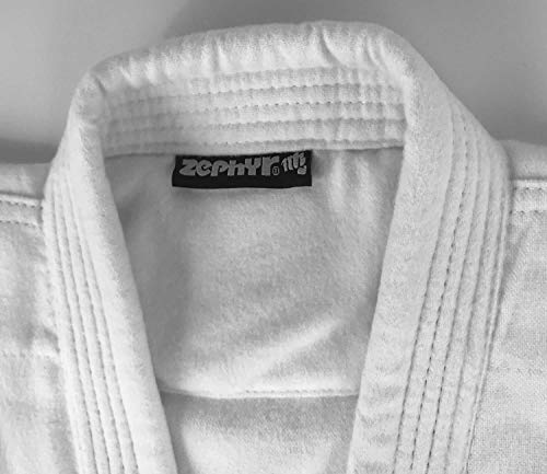 Zephyr Martial Arts K-Pro 14 oz. Karate Gi Student Uniform with Belt - White - 3 - Thumbnail 3