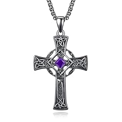 ADMETUS Black Celtic Cross Necklace Sterling Silver