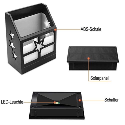Solarlampen für Außen, Gartenbeleuchtung Soalrbeleuchtung für Außen, Wandleuchte Wandlampe LED Solarleuchte Außenleuchte… – Bild 5