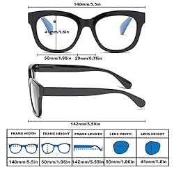 ZXYOO 3 Pack Oversized Blue Light Blocking Reading