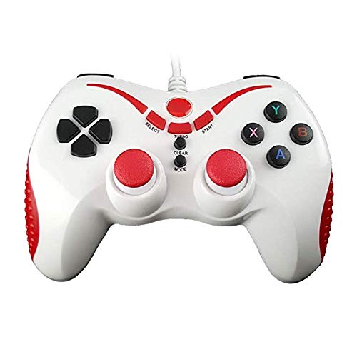 LYXF Wired Gamepad Gaming Bluetooth Controller Double Vibration Joystick Compatible with Android Tablet/Phone / TV Box/Smart TV,White