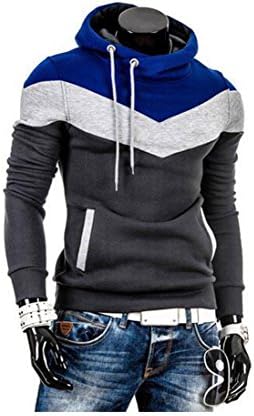 Fashion Mens Style Hip Hop Three-Color Hoodie Sweatshirt Suit Slim Fit (L, Gray)