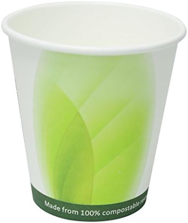 QuaCity Leaf Pattern Disposable Holiday Party Hot &amp; Cold Coffee Paper Cups (50, 10 Ounce)