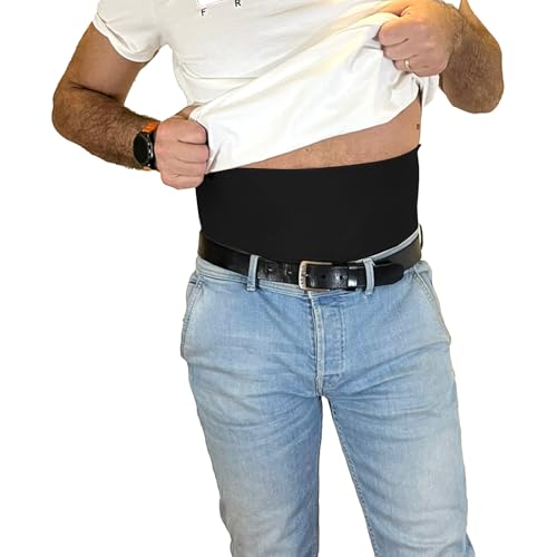 Glico Line Bandeau 24 heures pour stomie unisexe, idéal pour jour et nuit, poche intérieure pour contenir la poche, fabriqué en Italie, noir, M