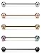 FUNRUN JEWELRY 5PCS 14G Stainless Steel Industrial Barbell Piercing Jewelry Piercing Earrings Set