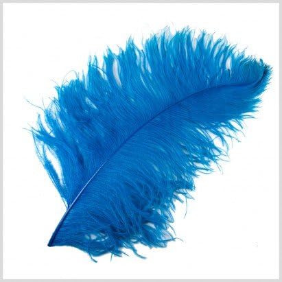 1 Pc Large Ostrich Feather Plume 23"-28" (Top Quality) - TURQUOISE