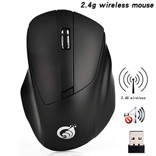 decwang 2.4G Wireless Mouse, 4 Button Ergonomic Mouse, Silent Click Mouse for Laptop/Netbook/Computer with USB Receiver, Compatible with Windows Microsoft System