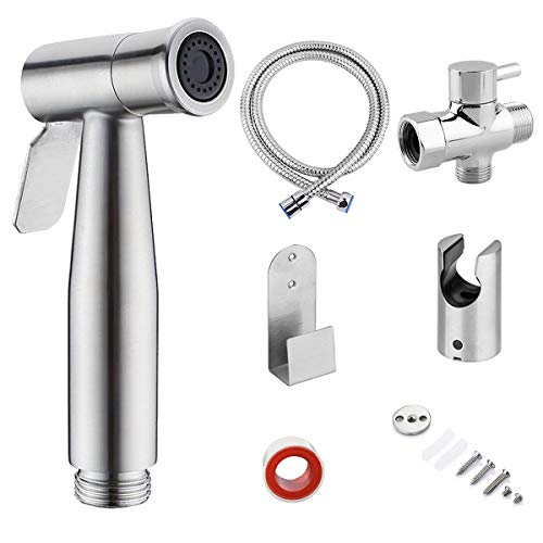 Hand Held Bidet Toilet Sprayer Kit Bathroom Cloth Diaper Washer Portable Shower Sprayer Stainless Steel Spray for Personal Hygiene