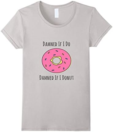 Womens Trendy Donut Pun T-Shirt Medium Silver