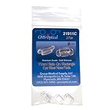GMS Optical® Premium Grade Soft Silicone - Rectangle Shaped Nose Pads (Slide/Push-In) 11MM (2 pair, Rectangle - Clear (10.4MM X 6MM))