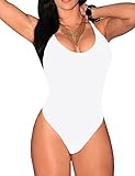 Ninimour-Women Hollow Out Neck Playsuit Club Romper White S