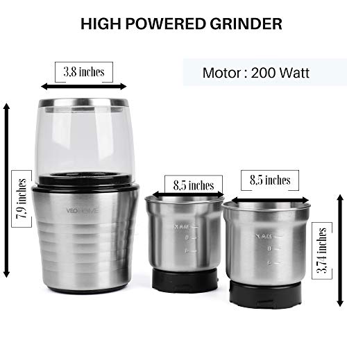 Multipurpose Grinder for Coffee Bean Electric Grinder with 2 Removable
