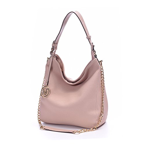 DDDH Women Handbag Leather Hobo Handbags Shoulder Tote Bags with Large Capacity For Work Office(Pink)