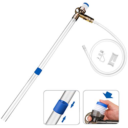 Gravel Vacuum Cleaner for Aquarium, Fish Tank Cleaner with Water Flow Controller, Extendable Pipe and 72″ Long Siphon Hose, Perfect for Quick Water Changing and Sand Cleaning – BPA Free (30+40)